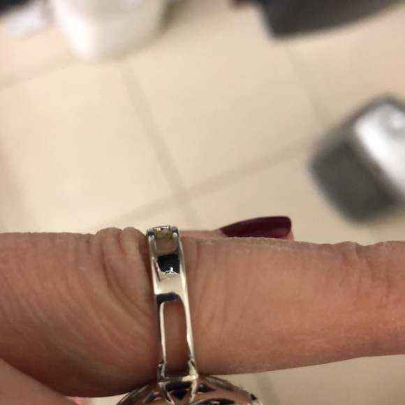 Gorgeous faceted unique Amethyst with garnets sterling ring, size 5 3/4 - Picture 3 of 10